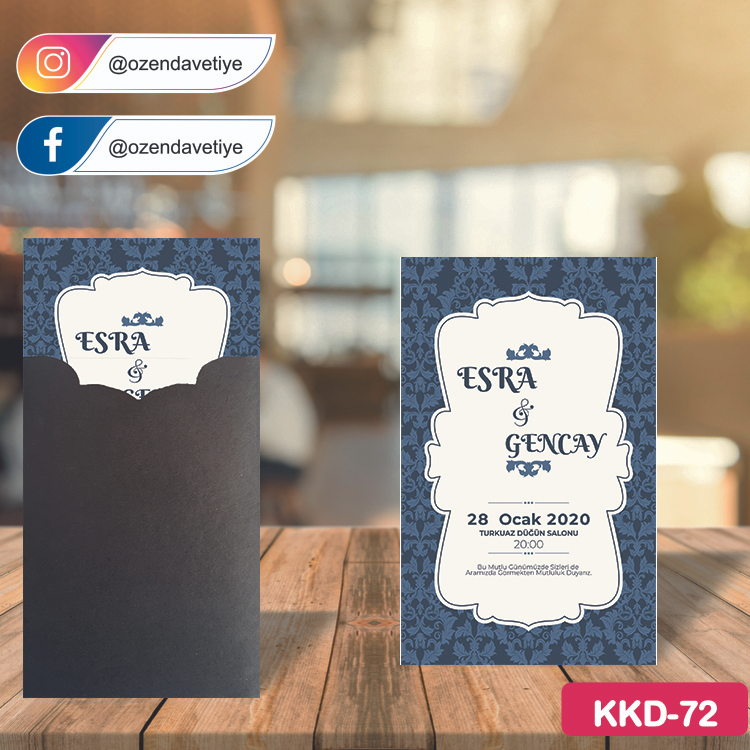 ozen-davetiye-Düğün Davetiyesi-Kahverengi Kraft Zarflı Davetiye Model No:72